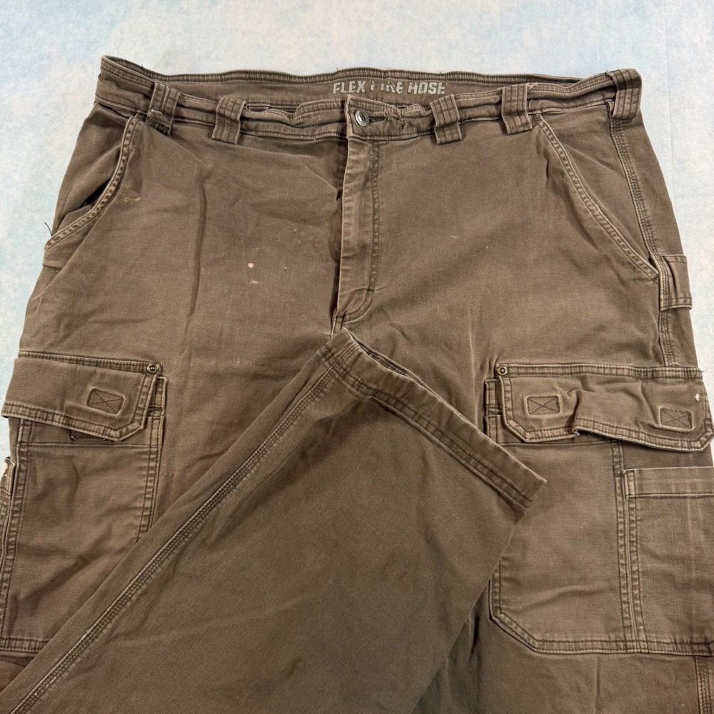 Duluth Trading Co Cargo Pants Mens 44x32 Brown Flex Fire Hose Workwear